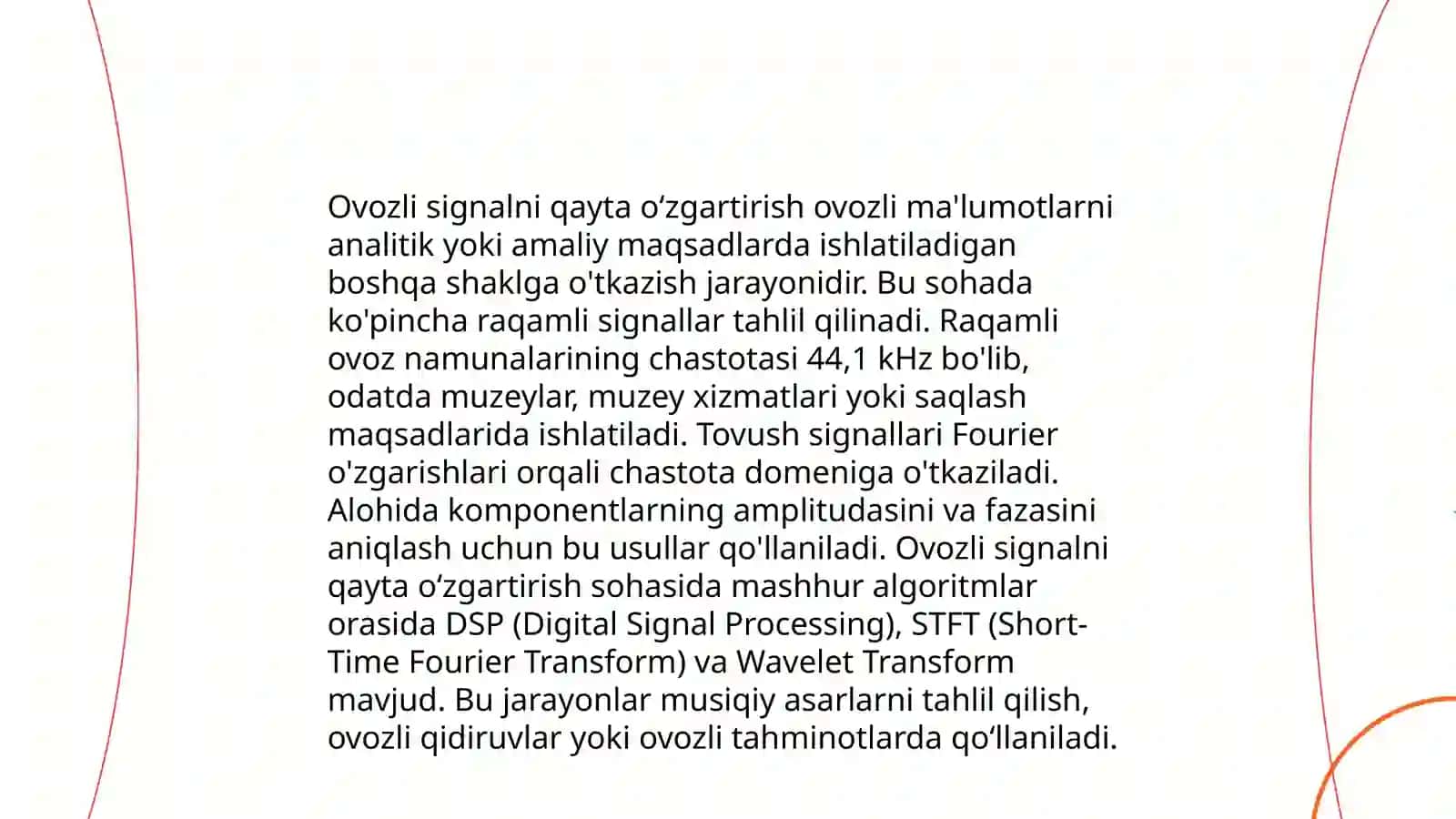 Signalni chiziqli qayta oʻzgartirgichlar 4
