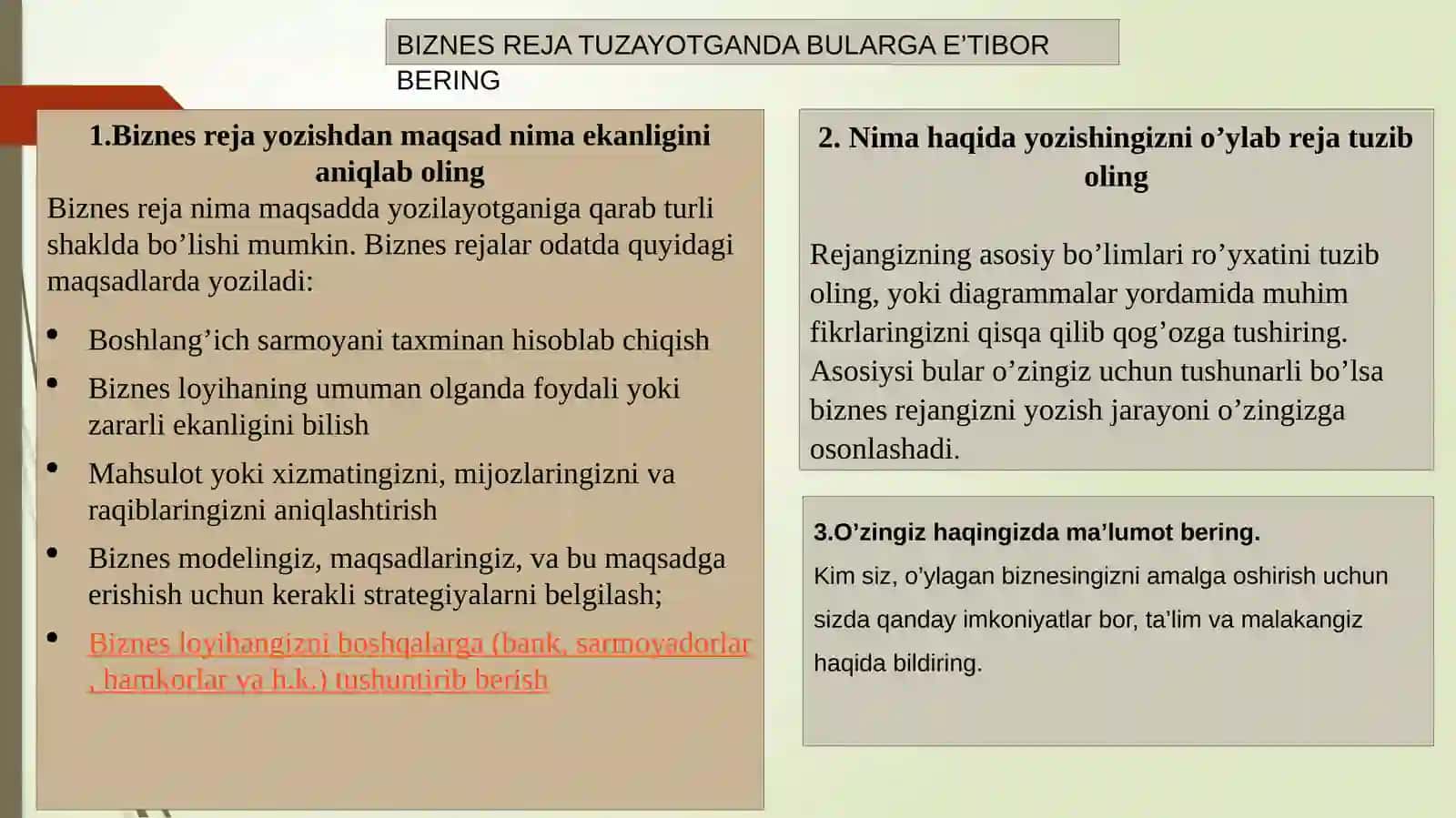 Biznes-rejato’g’risidatushuncha 4