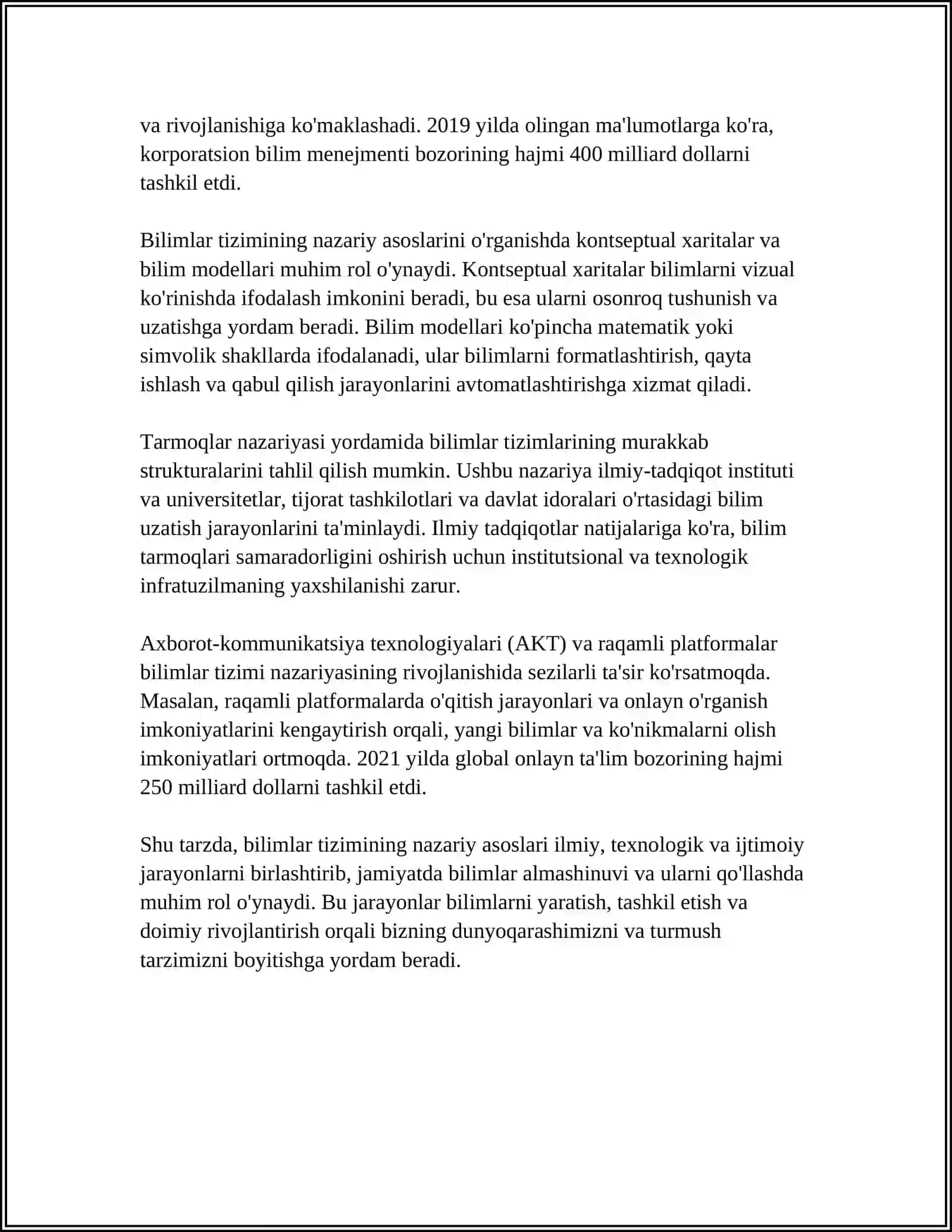 BILIMLAR TIZIMI.BILIMLARNI TASVIRLASH MODELLAR.MANTIQIY TOʻĞRI FREYMLI 4