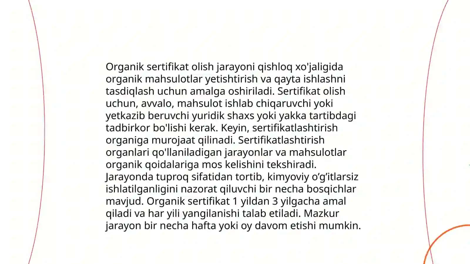 Sertifikatlangan organik ishlab chiqaruvchilar uchun qoidalar mahsulotlar 4