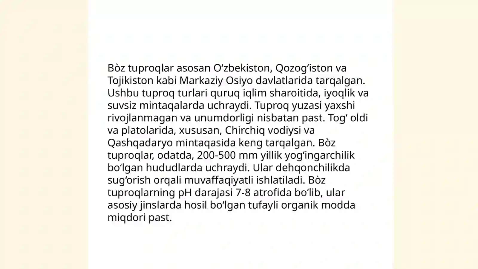 Bòz tuproqlar mintaqasi tiproqlari 4