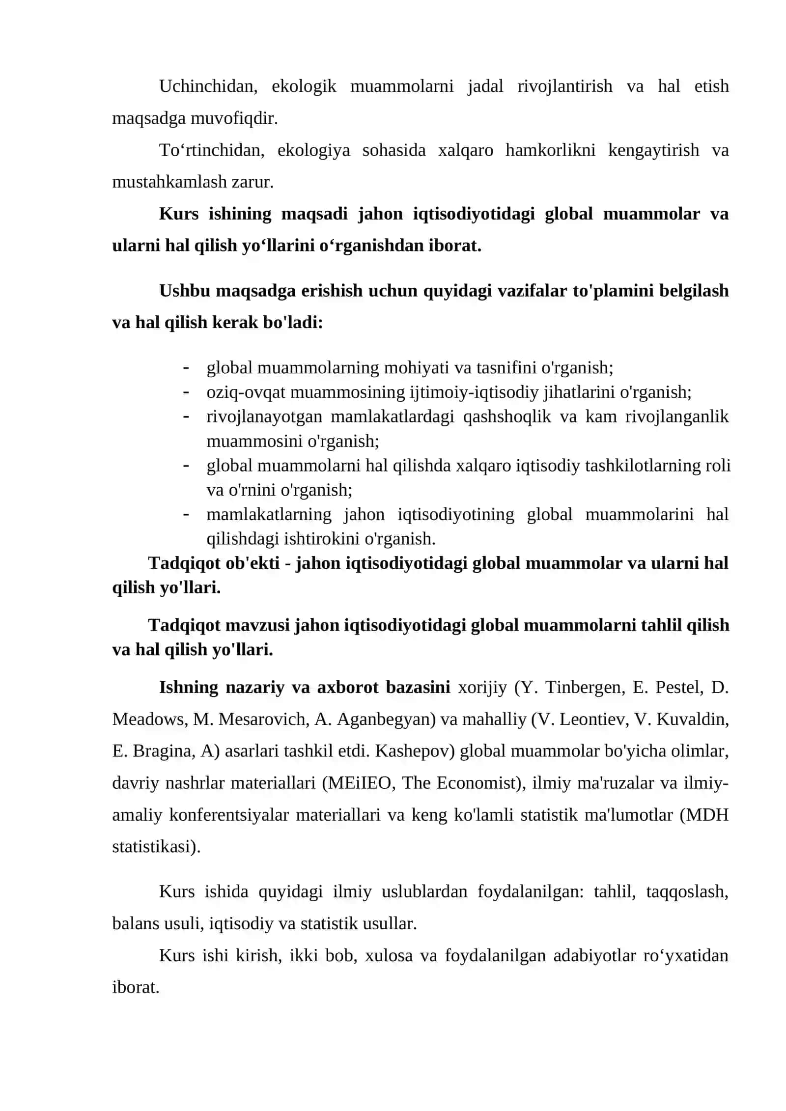 Jahon iqtisodiyotida global muammolar tahlili 4