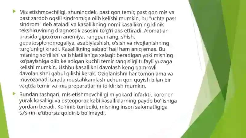 Miskationning organizmdagi ahamiyati 4