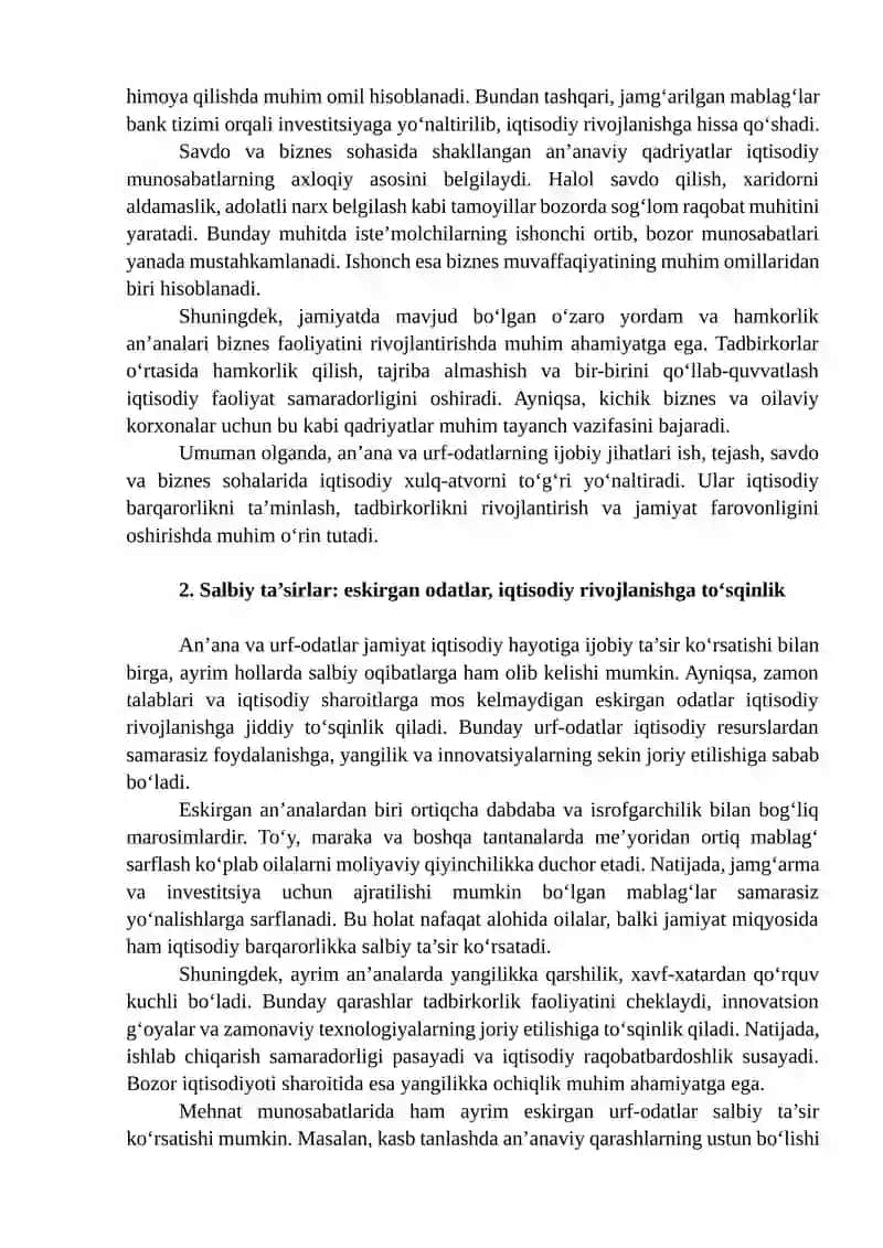 An’ana va urf-odatlarning iqtisodiy xulq-atvorga ta’siri 4