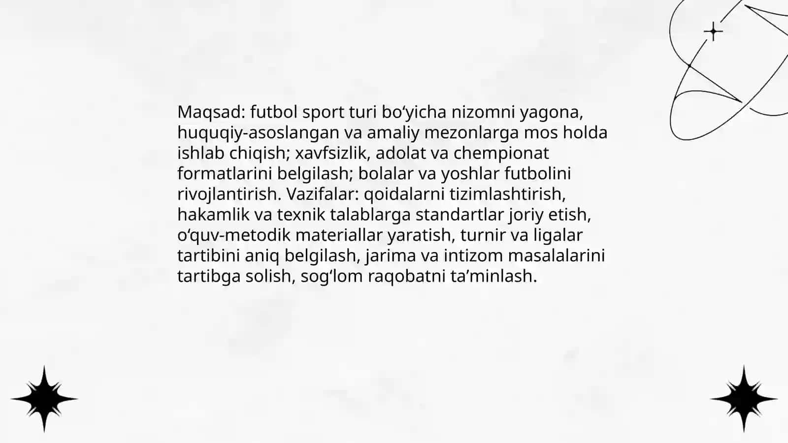 Futbol sport turi boʻyicha nizom tayyorlash 4