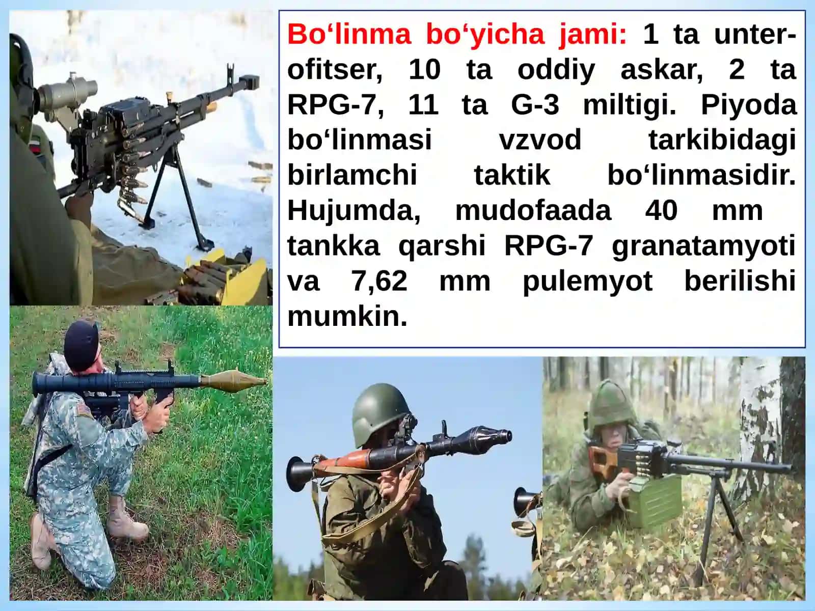 Shartli dushman piyoda rotasi hujumda 4