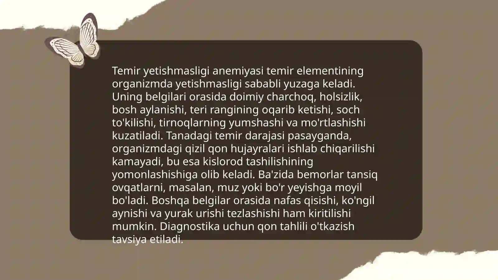 O'zbekiston sharoitida temir yetishmasligi anemiyasi, uning profilaktikasi 4