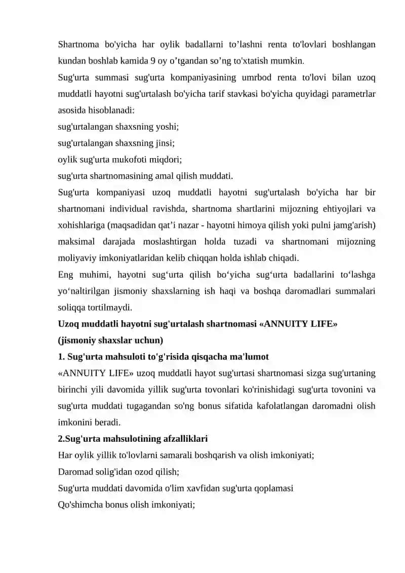 Hayot sug’urtasi 4