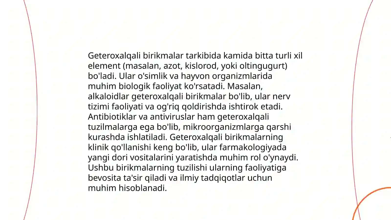 Geteroxalqali birikmalar metabolitlar va dorivor vositalar sifatida 4