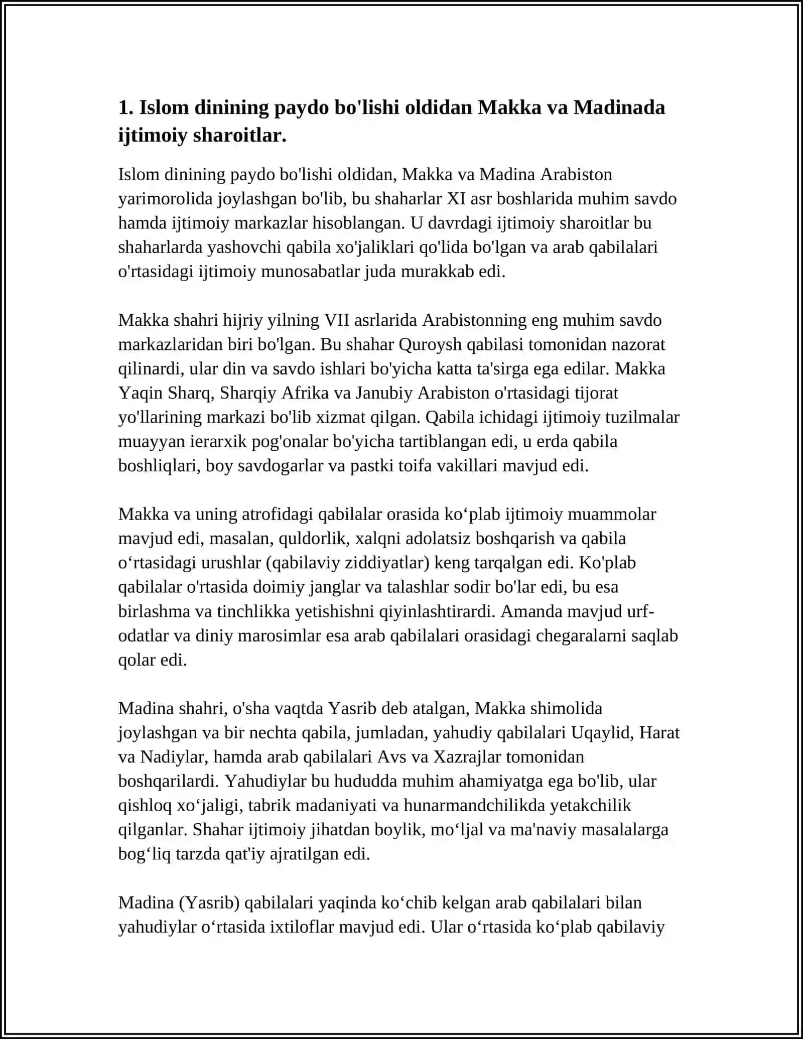 ISLOM DININING PAYDO BO‘LISHIDAGI IJTIMOIY-SIYOSIY VA MADANIY SHAROITLAR 4