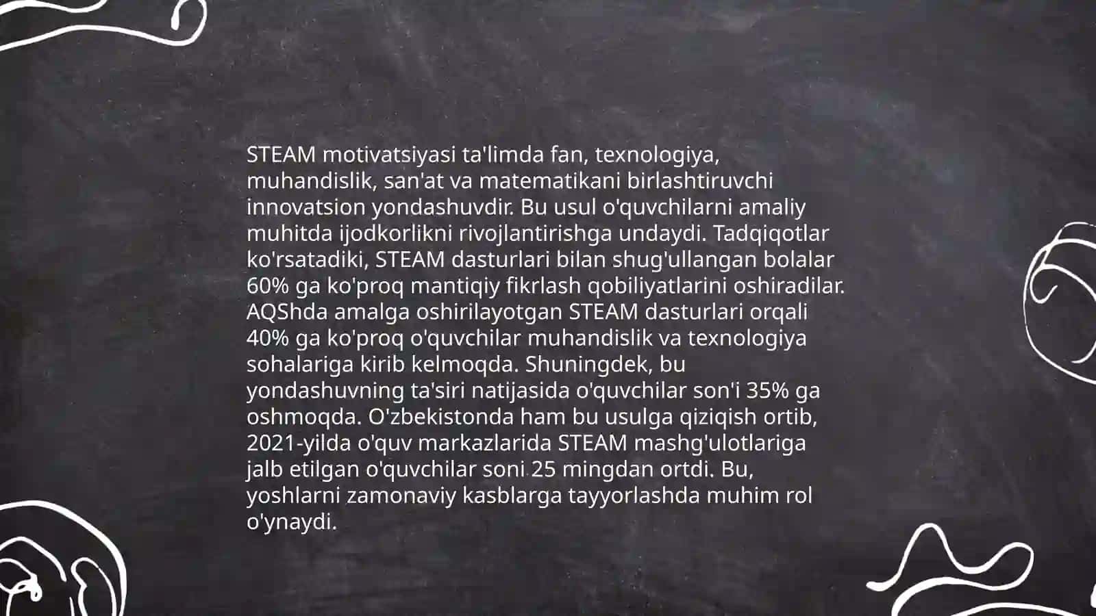 Faol muhitni tashkil etishda STEAM dan foydalanish 4