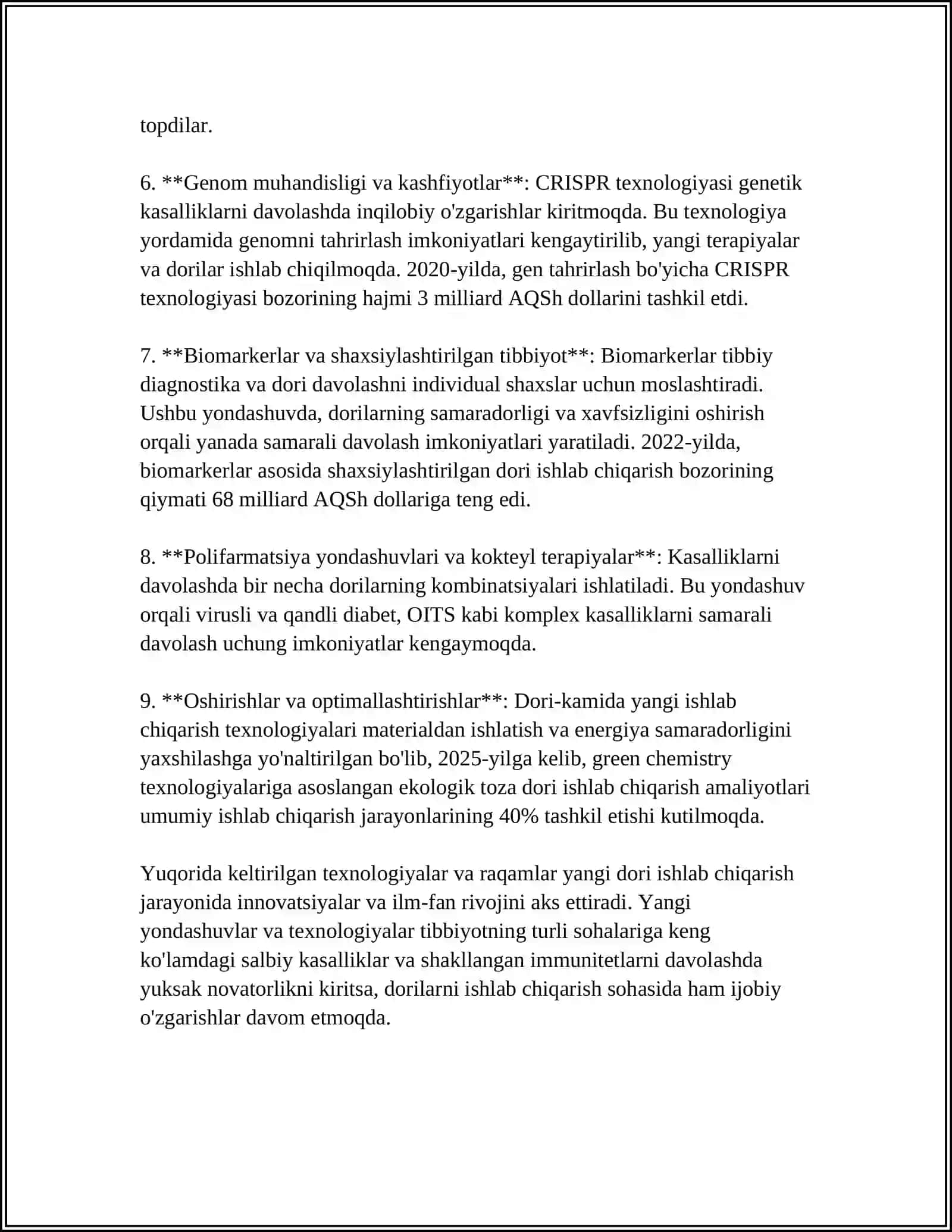 Yangi dori turlarini ishlab chiqarish texnologiyalari 4