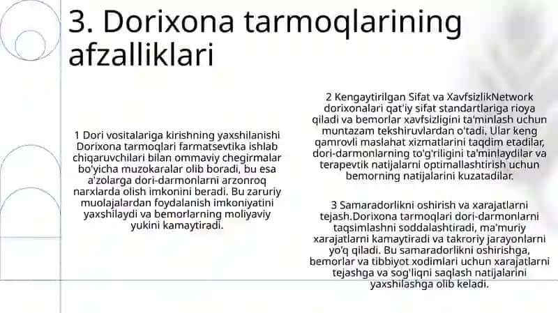 Dorixona Tarmoqlarining Faoliyati 4