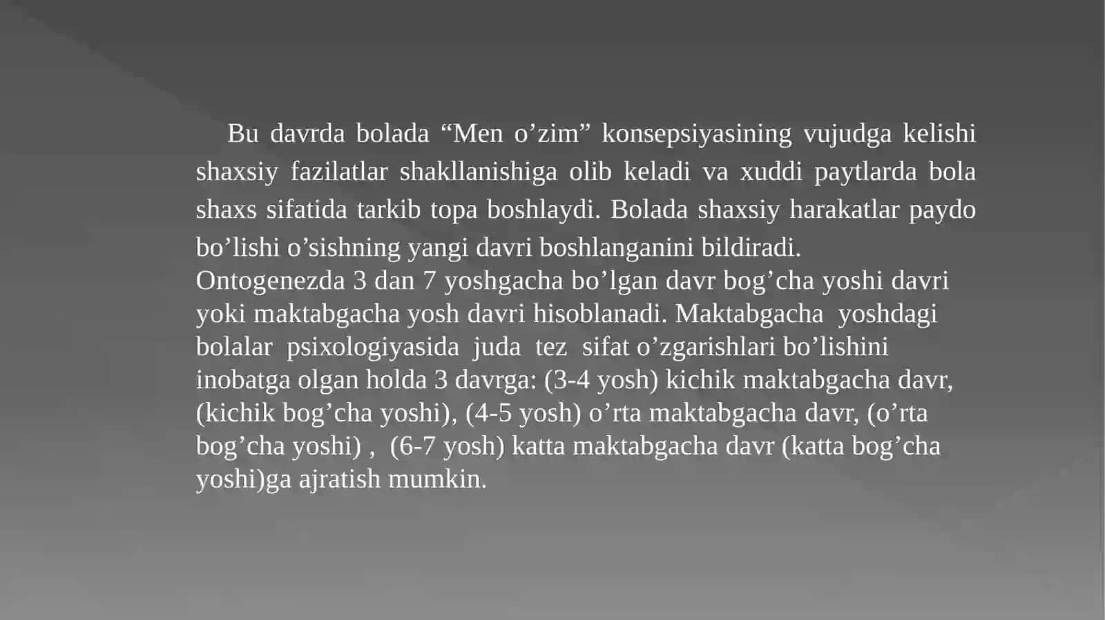 MAKTABGACHA YOSH DAVRI 4