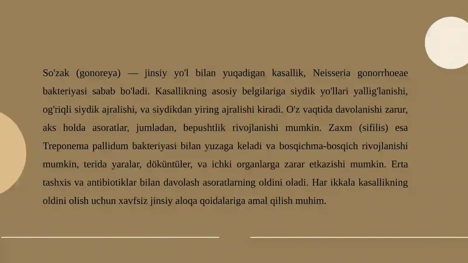 Teri-tanosil yuqumli kasalliklari (so'zak, zaxm) 4