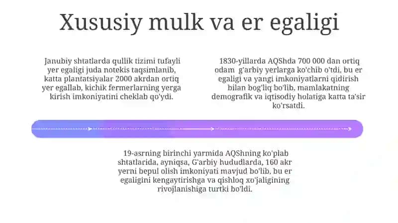 AQSh iqtisodiyoti: 19-asrning birinchi yarmida asosiy tendentsiyalar 4