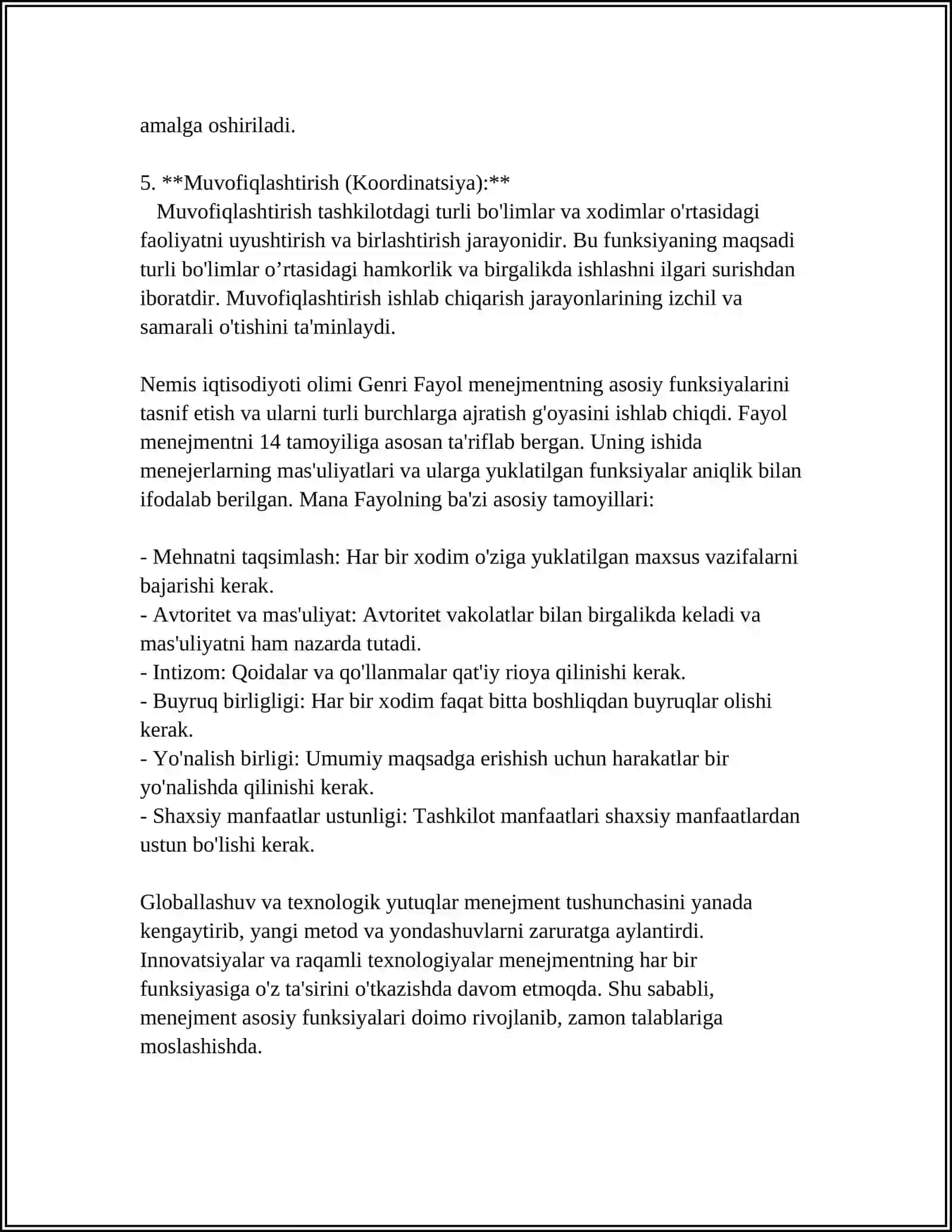 MAVZU: 1. MENEJMENTNING ASOSIY MAKSADLARI. 2. MENEJMENTNING KLASSIK MAKTABI. INSONIY MUNOSABATLAR VA AHLOQ FANLARI MAKTABI. 3. MAQSADNI SHAKLLANTIRISHDA ECHIMLAR KLASSIFIKASISI. 4. O‘ZBEKISTON IQTISODIYOTI YAXLIT IJTIMOIY-IQTISODIY TIZIM SIFATIDA 4