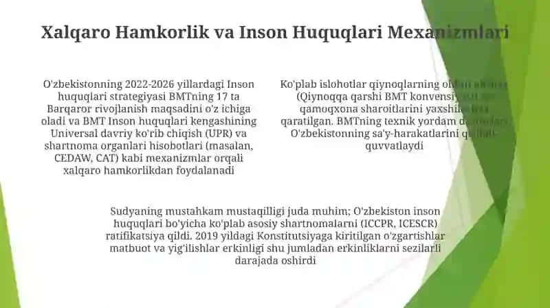 Yangi O'zbekistonda inson haq-huquqlari va erkinliklari kafolatining yaratilishi 4