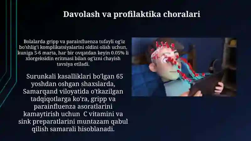 GRIP PARAGRIP QIZAMIQ MARFOLOGIYASI OG'IZ BOSHLIG'IDAGI ASORATLAR 4