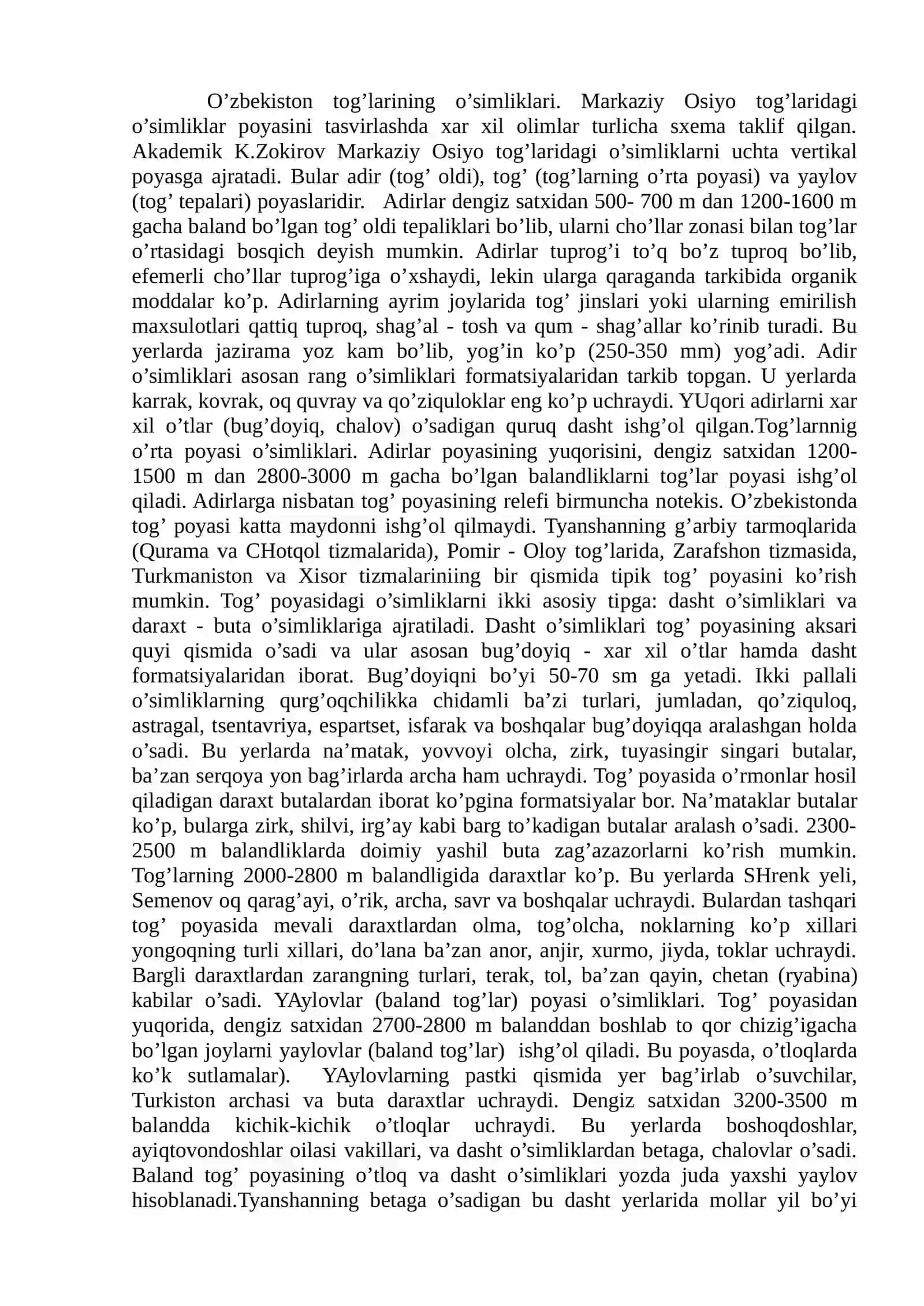 O‘SIMLIKLAR GEOGRAFIYASI VA GEOBOTANIKA 4