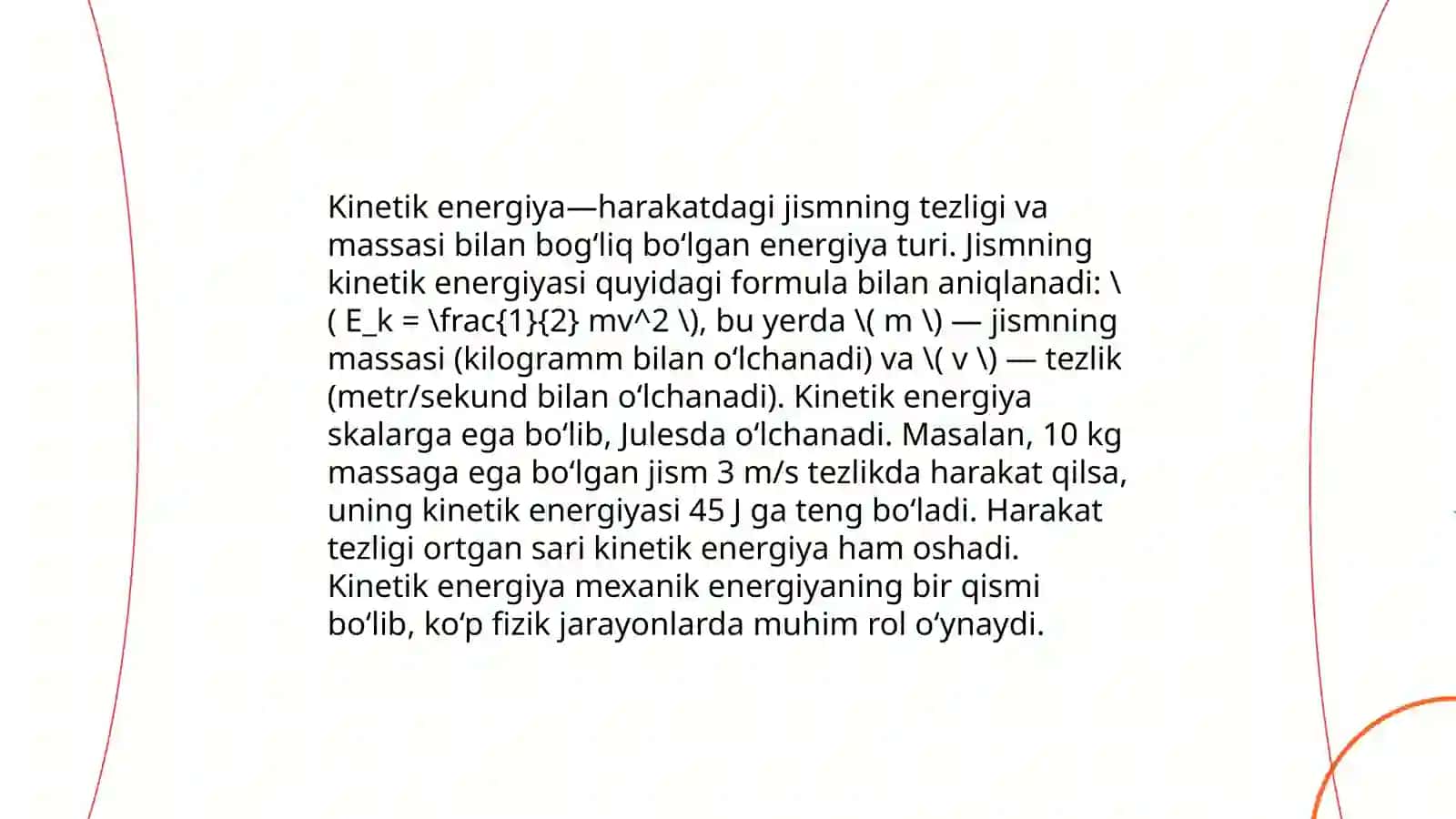 Potensial va kinetik energiyaning taqsimlanishi 4