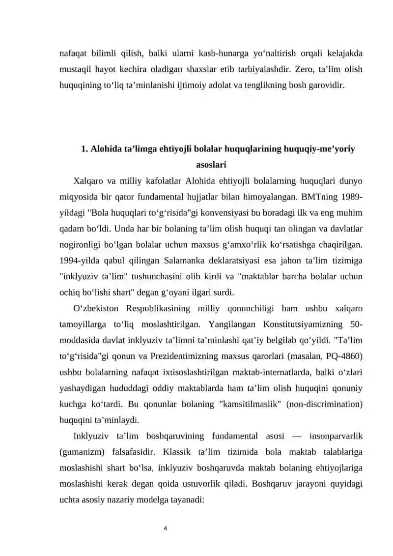 Alohida talimga ehtiyojlari boʻlgan bolalarning bilim olish huquqlari 4