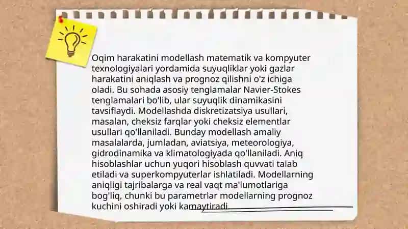 Oqim harakat tartibini anilqashning amaliy ahamiyati 4