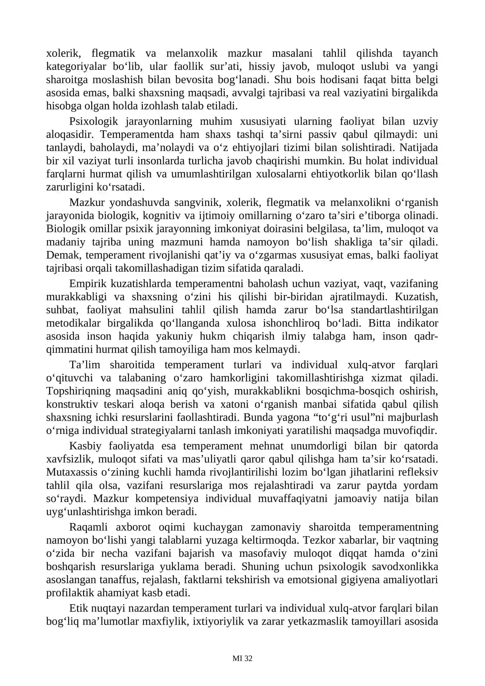 Temperament. Temperament turlariga oid testlar 4