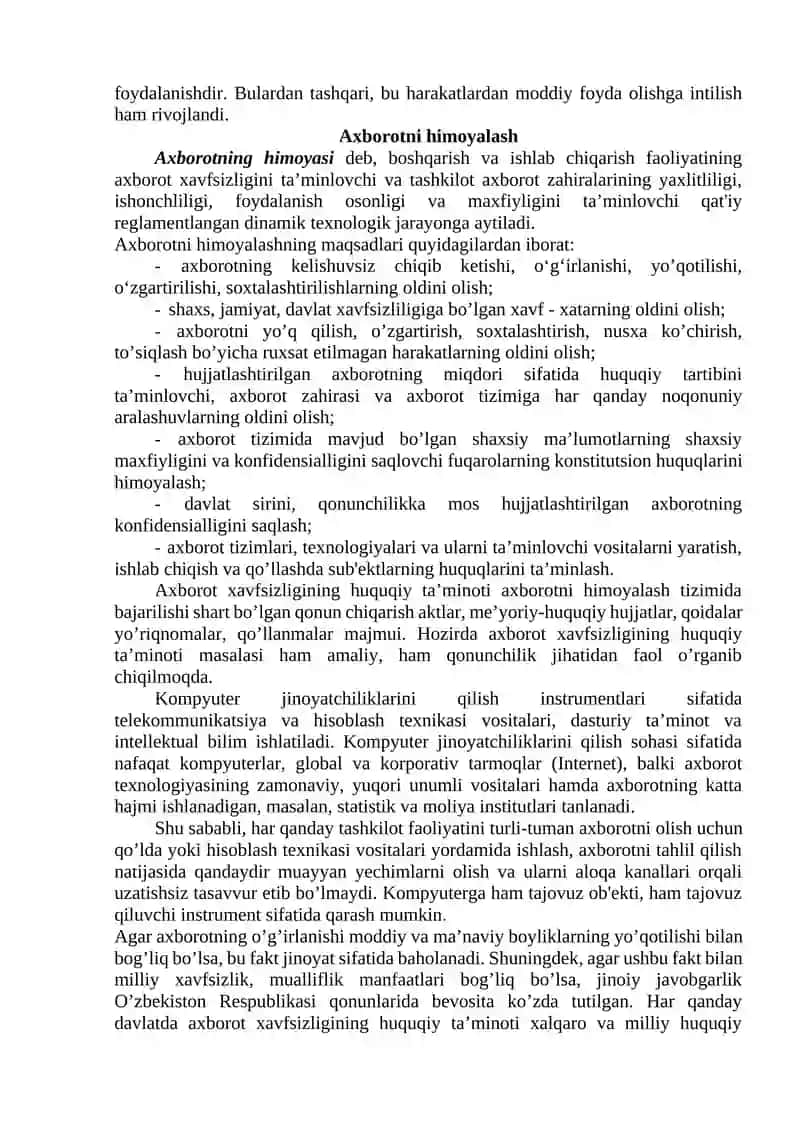 Axborot xavfsizligini ta’minlash 4