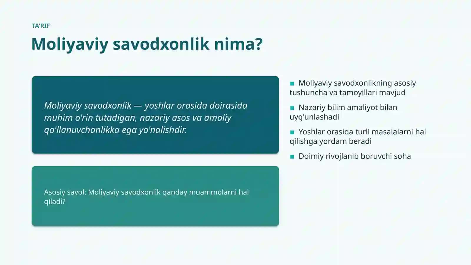 Moliyaviy savodxonlik 4