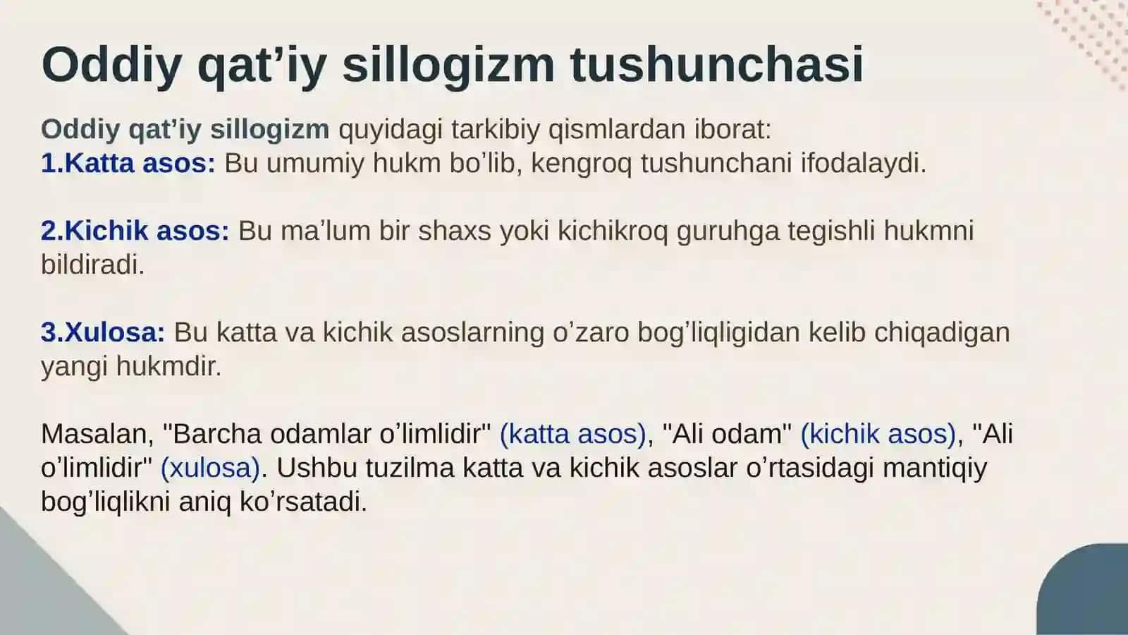 Oddiy qatʼiy sillogizm 4