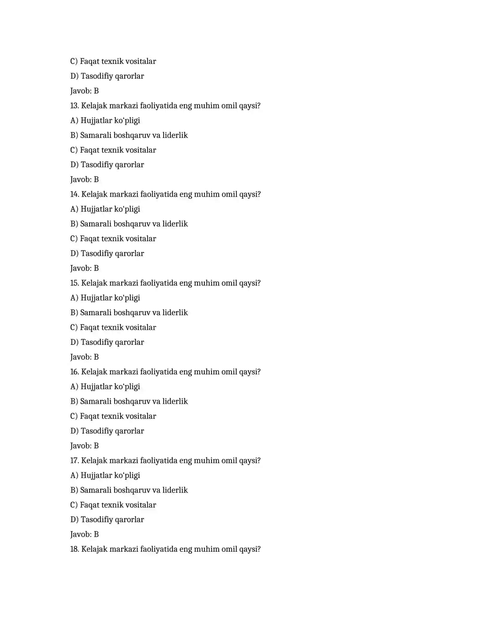 Kelajak markazi direktorlari uchun 200 ta testlar 4