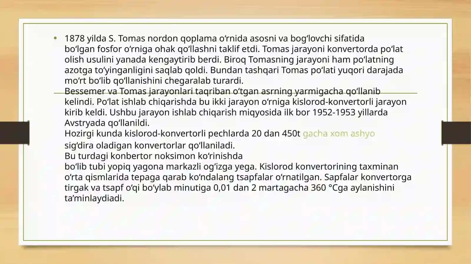 Konvertorlardagi gazlar va shlakni hosil bo'lishi 4
