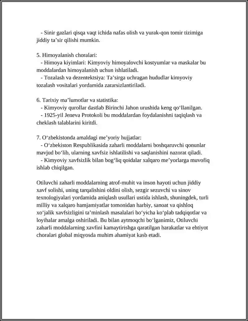 OTILUVCHI ZAHARLI TUZILMA ZAHARLI BILAN ZAHARLANISH BELGILARI VA BU HOLATDA BIRINCHI YORDAM 4