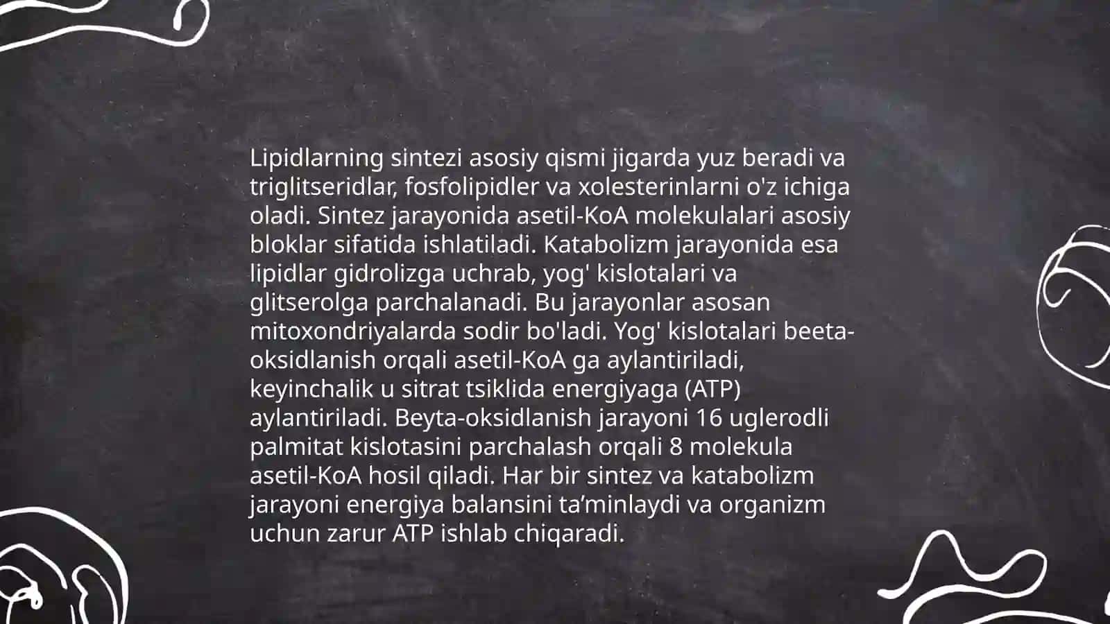 Lipidlar almashinuvi va yog' kislotalari sintezi 4