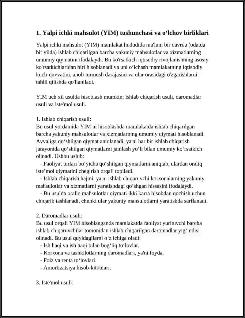 YALPI ICHKI MAHSULOTNI HISOBLASH USULLARI VA OZIGA XOS HUSUSIYATLARI 4