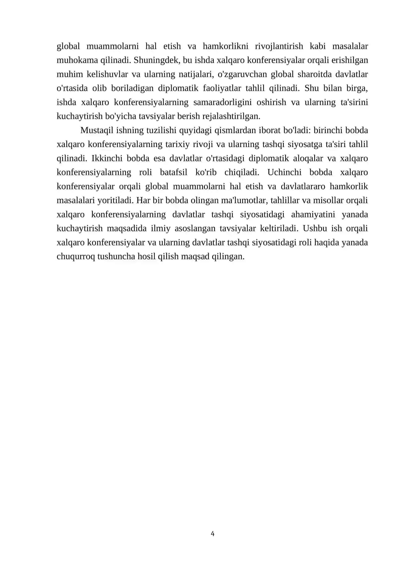 Xalqaro konferensiyalar va ularning davlatlar tashqi siyosatidagi roli 4