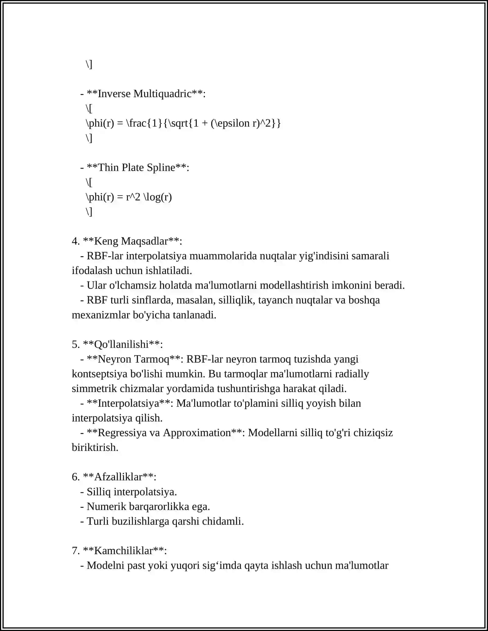 RADIAL NEYRON TO’RLAR, REKURRENT TO’RLAR 4