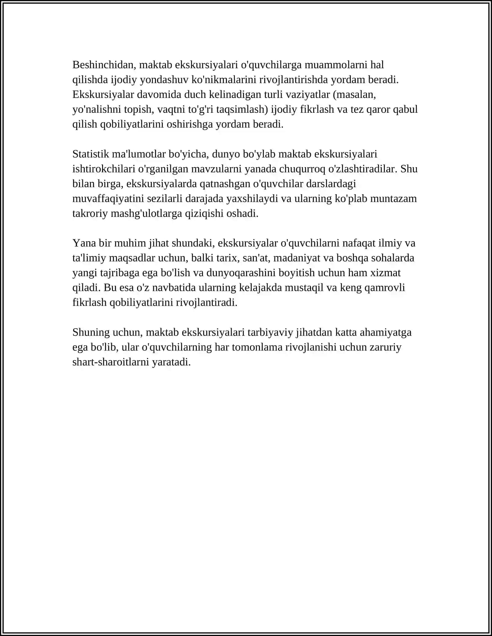 KAR BOLALAR MAKTAB TA'LIMIDA EKSKURSIYALARNING AHAMIYATI 4