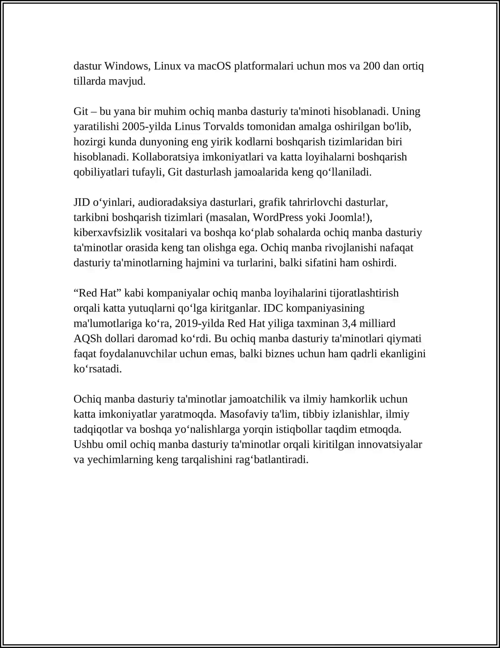 MOLOYAVIY AMALIYOTDA QÕLLANILADIGAN DASTURIY TA'MINOTLAR VA ULARNING ISHLASH TEXNALOGIYASI 4
