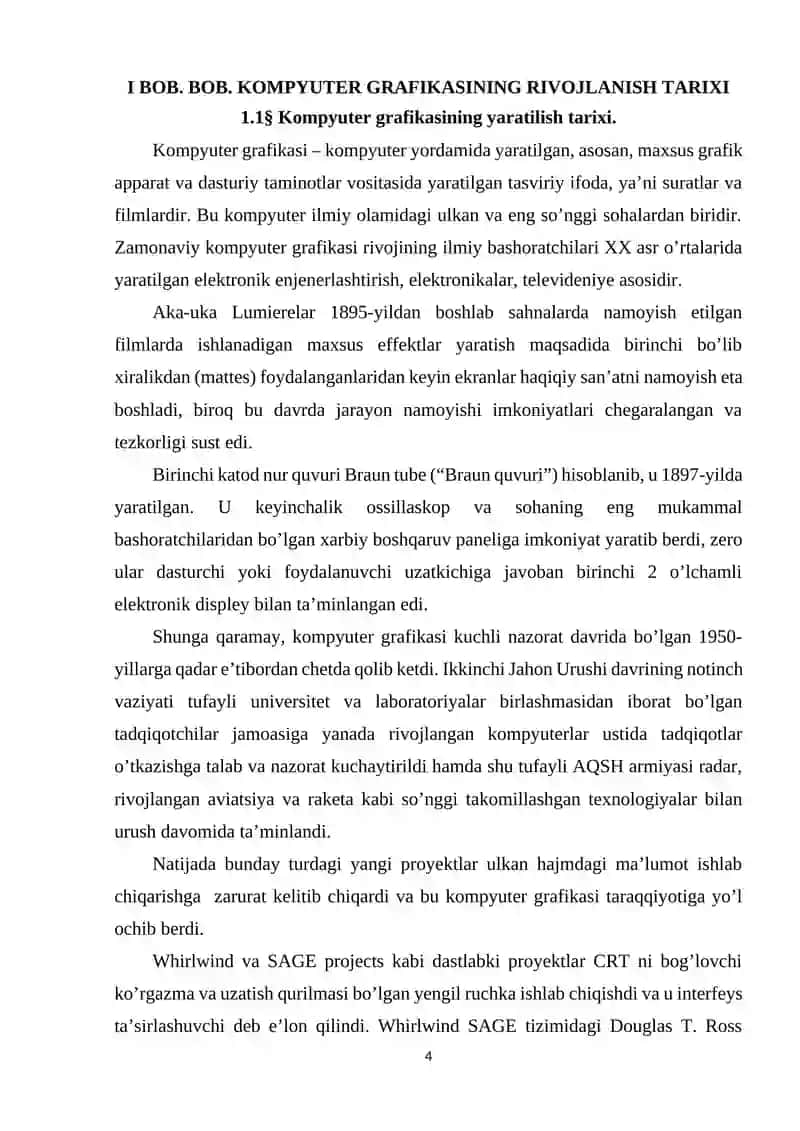 KOMPYUTER GRAFIKASINING TASNIFI VA RIVOJLANISH ISTIQBOLLARI 4