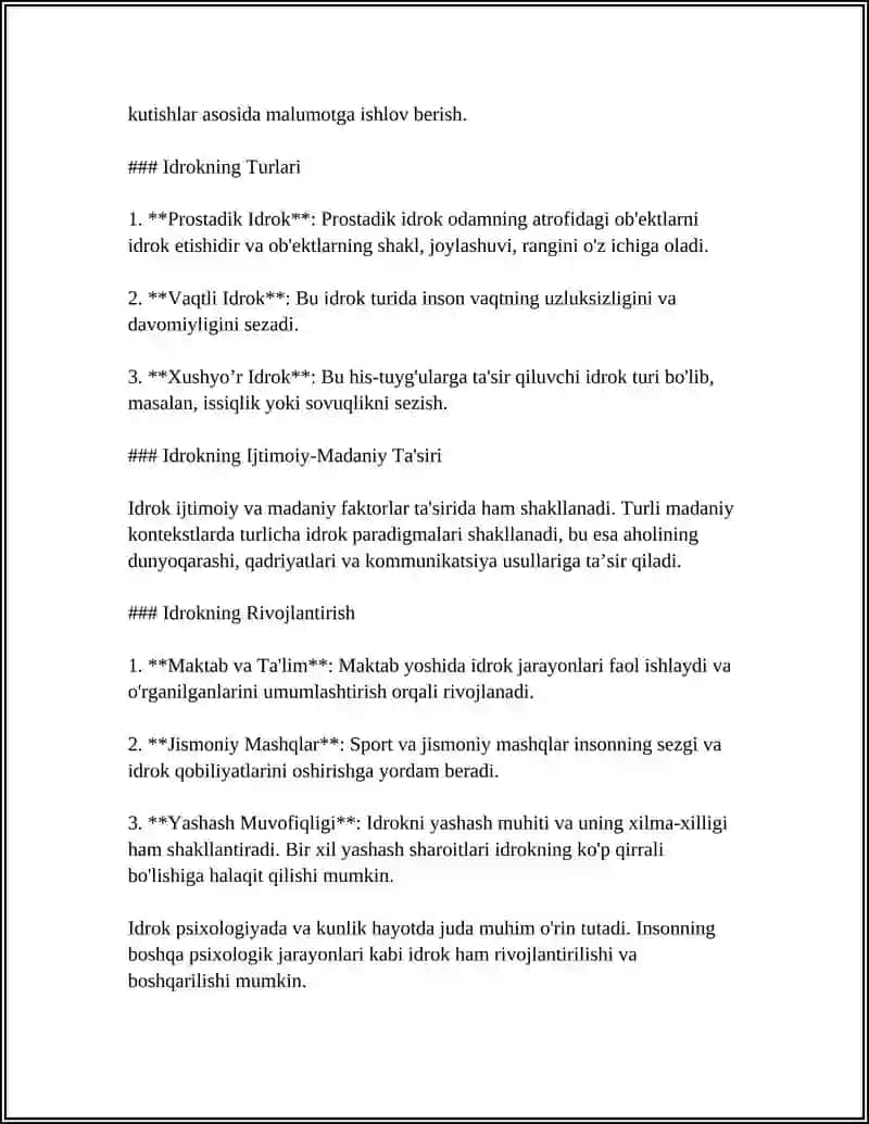 IDROKNING TA’RIFI VA UNING XUSUSIYATLARI 4