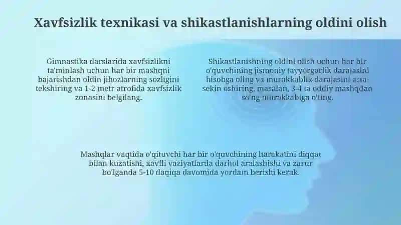 Gimnastika darslarini tashkil etish va oʻtkazish 4