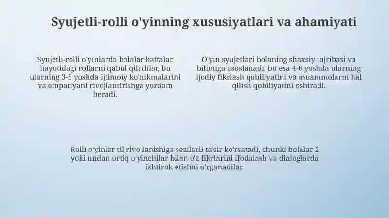 Syujetli-rolli o'yin 4