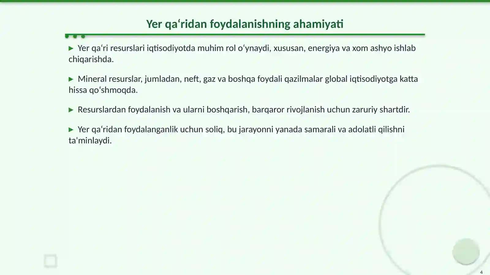 Yer qa‘ridan foydalanganlik uchun soliq 4