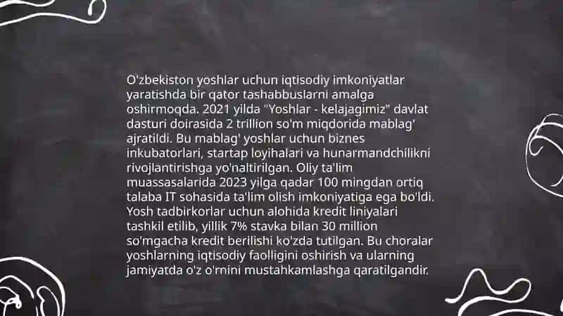 Òzbekiston Davlat yoshlarning ijtimoiy,iqtisodiy siyosiy,huquqiy, madaniy,ekologik huquqlarining himoya qilinishi 4