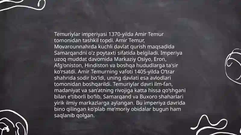 Amir Temur va temuriylar davrida O'rta Osiyoning o'rganilishi 4