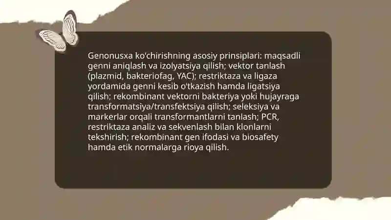 Gen injineryasi va biotexnolohiya(genonusxa koʻchirish va embrion transplantatsiyasi) 4