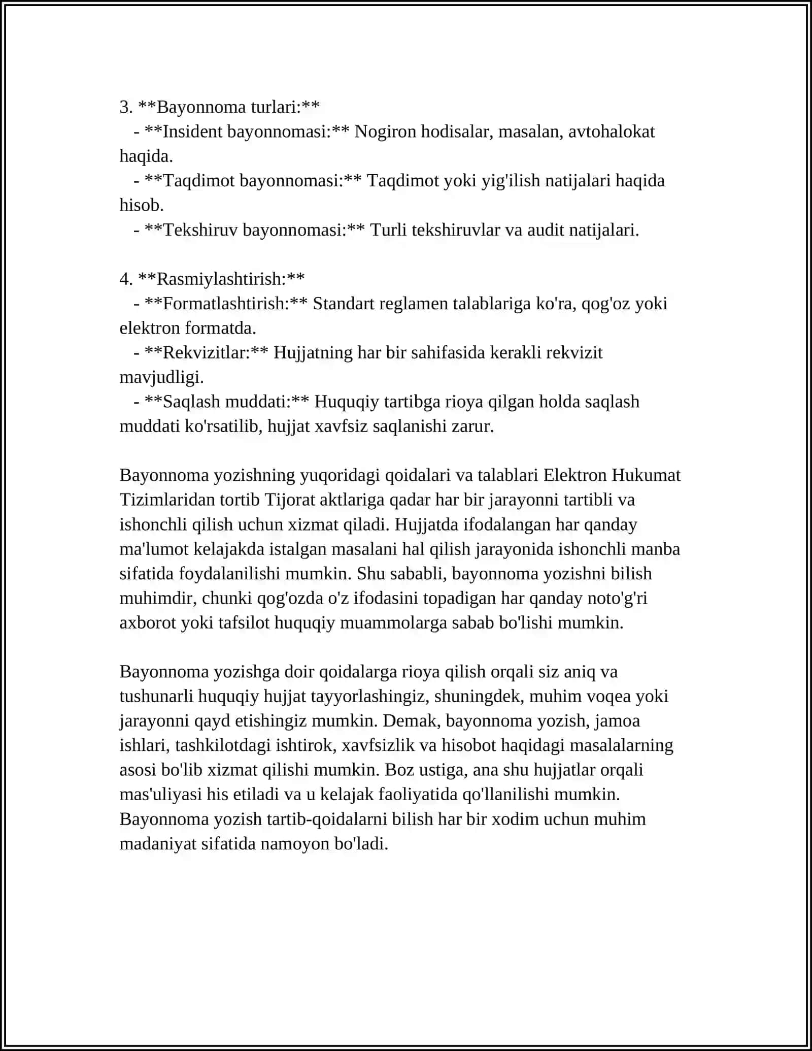 BAYONNOMA KÕRSATMA BUYRUQGA NAMUNA YOZISH 4