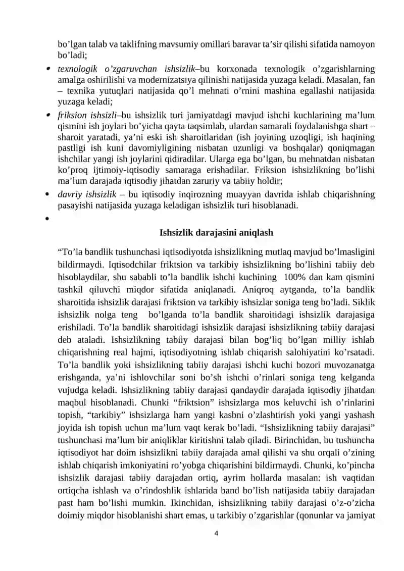 Ishsizlikning iqtisodiy mazmuni 4